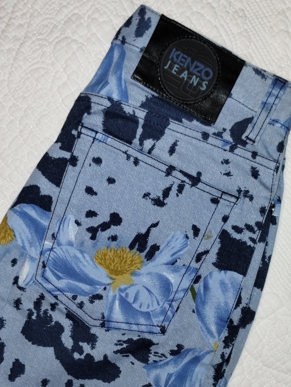 Kenzo Printed Jeans Blue and Navy Flowers